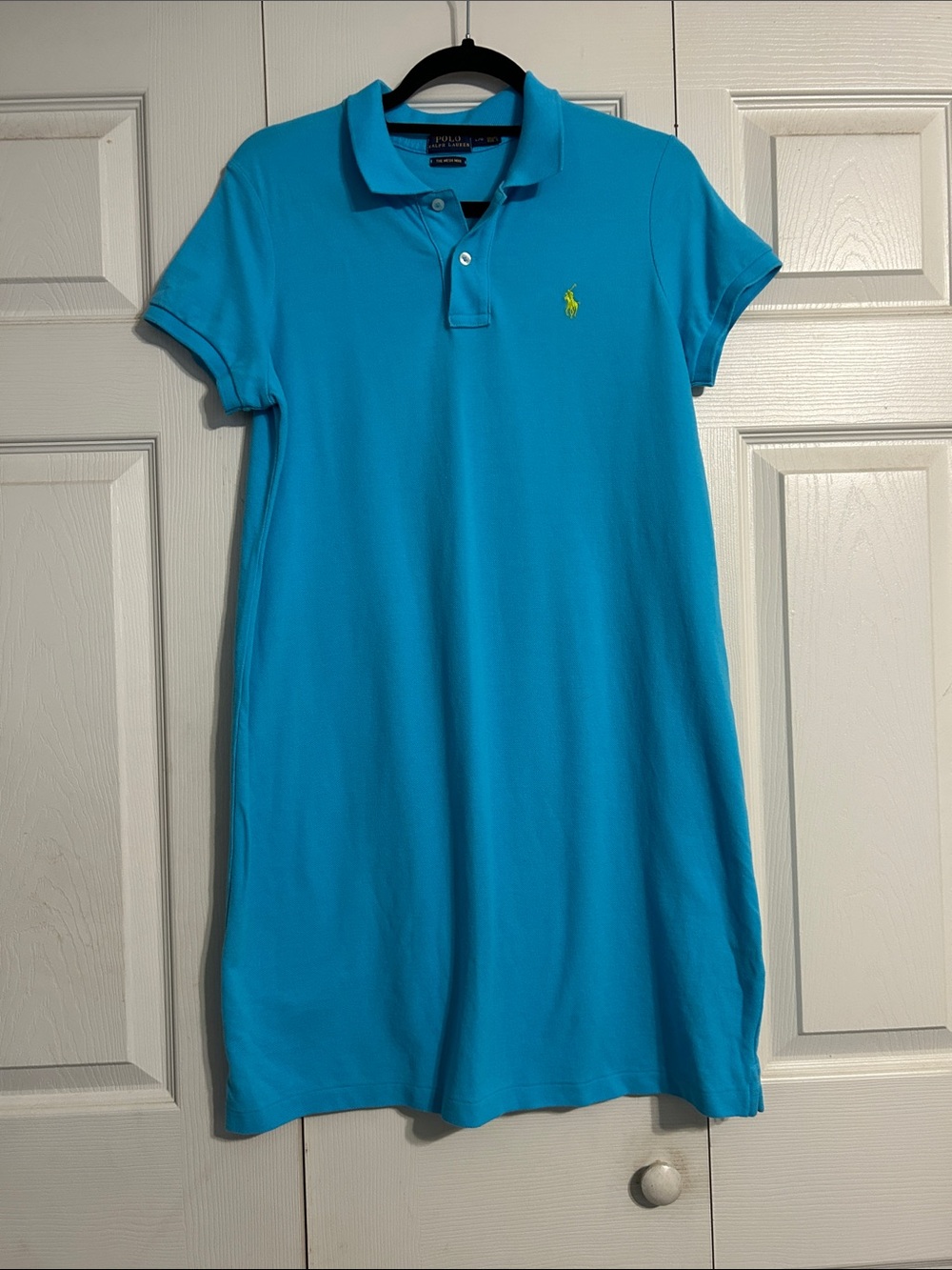 Polo Ralph Lauren Turquoise Shirt Dress Large The Mesh Mini Cotton Preppy